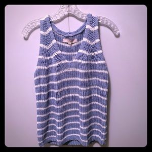 Loft sleeveless v-neck striped sweater